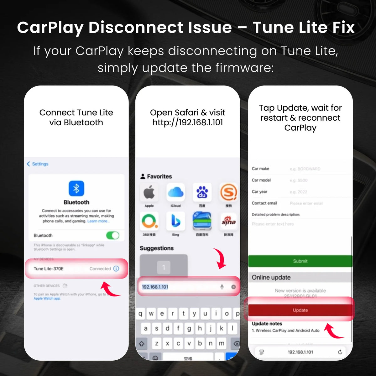 Tune Lite Wireless CarPlay Android Auto Adapter