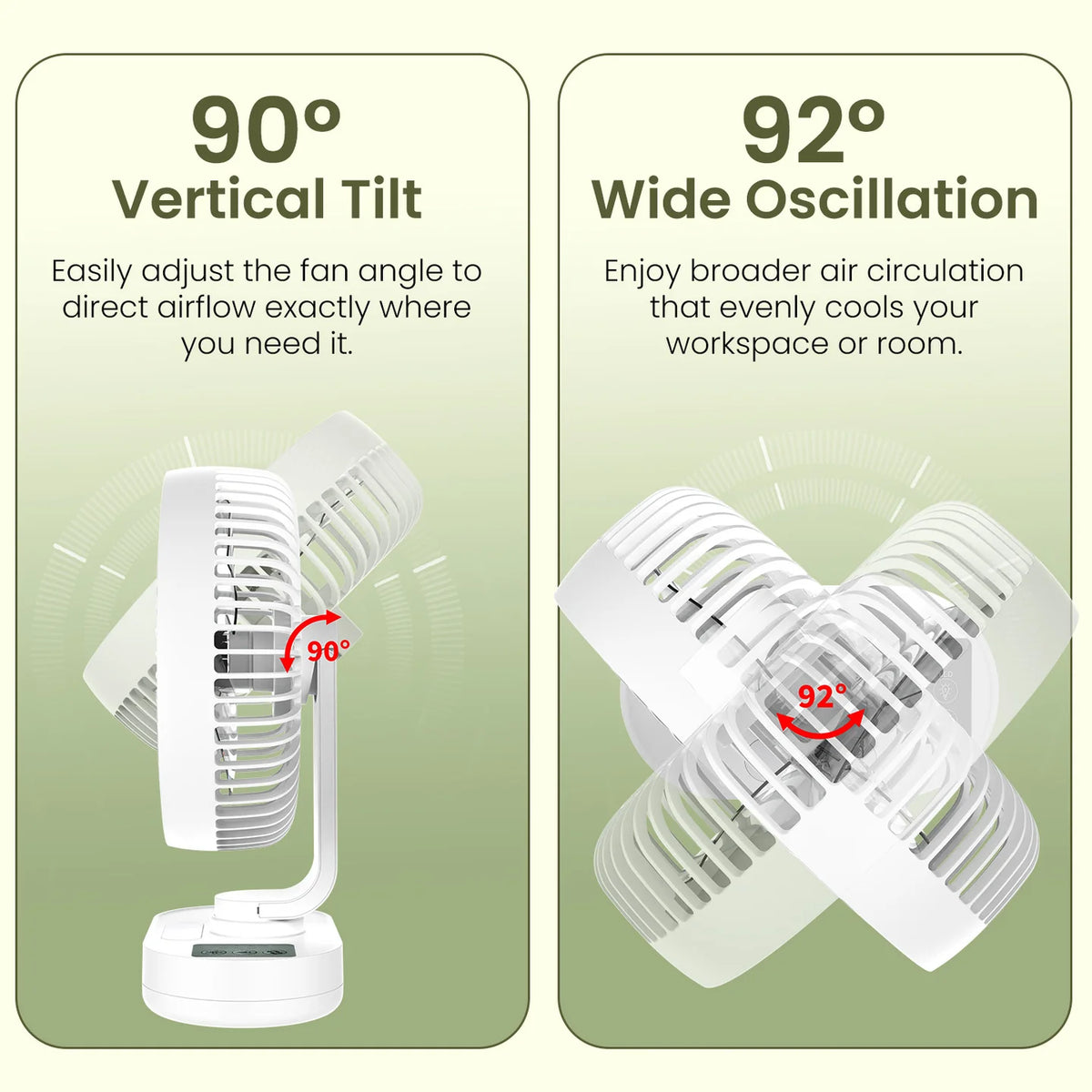 Airloop 4000mAh Automatic Oscillating Table Fan