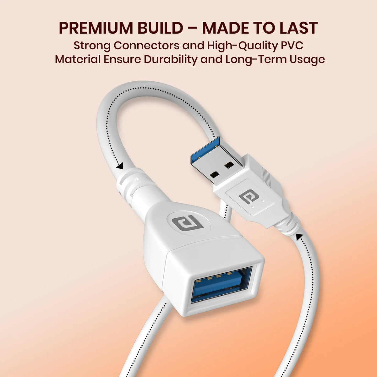 Uniconnect USB Male to USB Female 3A Cable