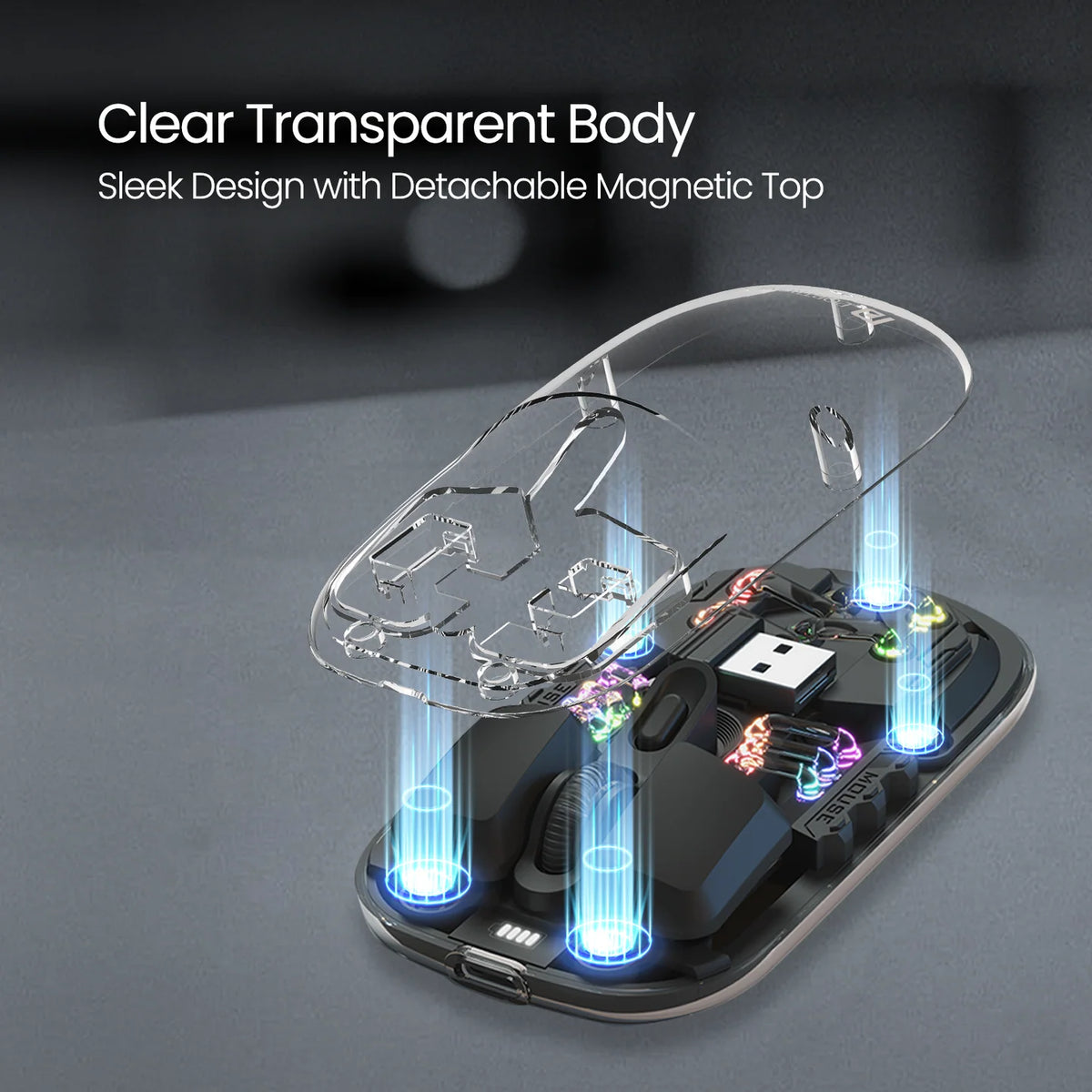 Toad 5 Transparent Wireless RGB Mouse