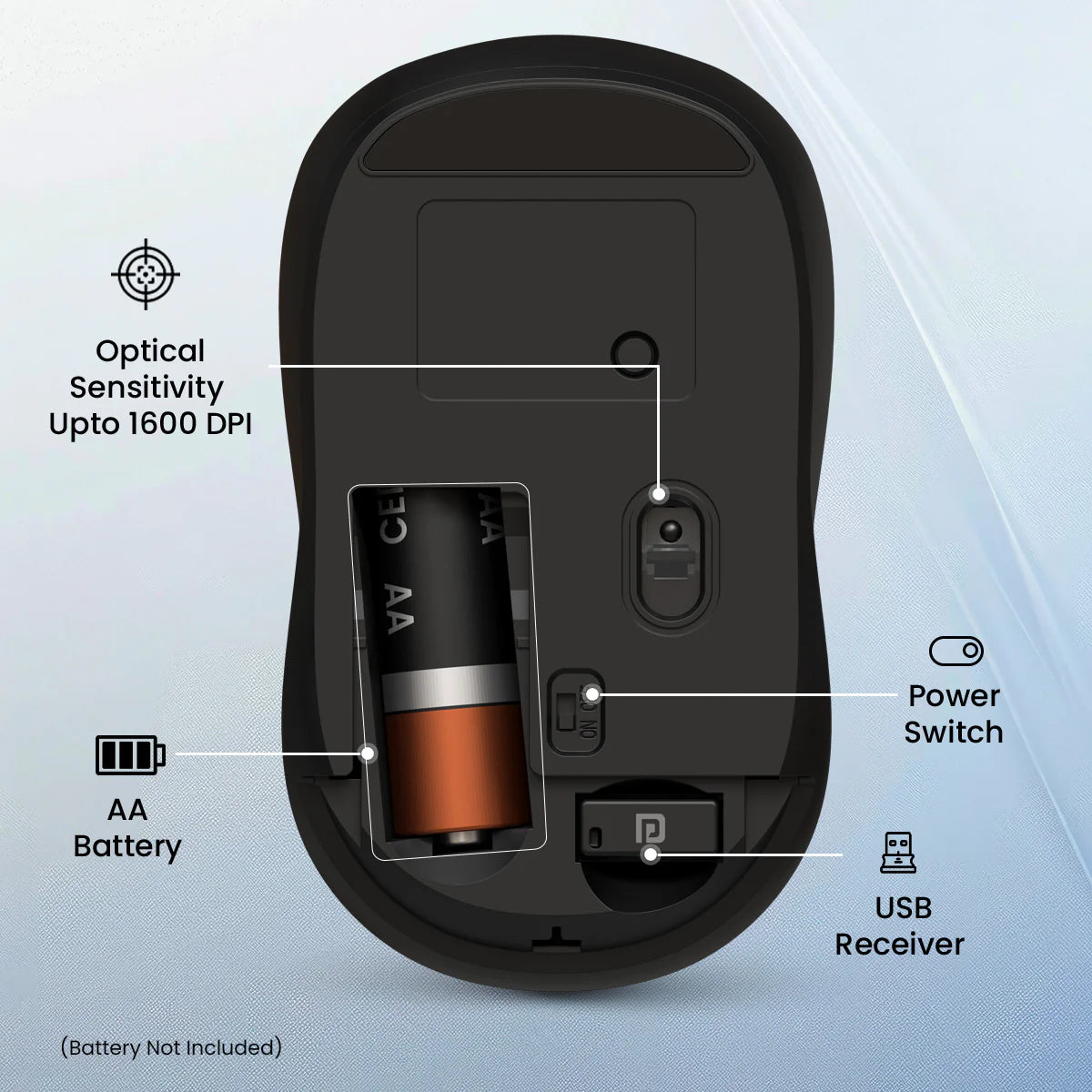 Toad 34 Ergonomic Wireless Optical Mouse