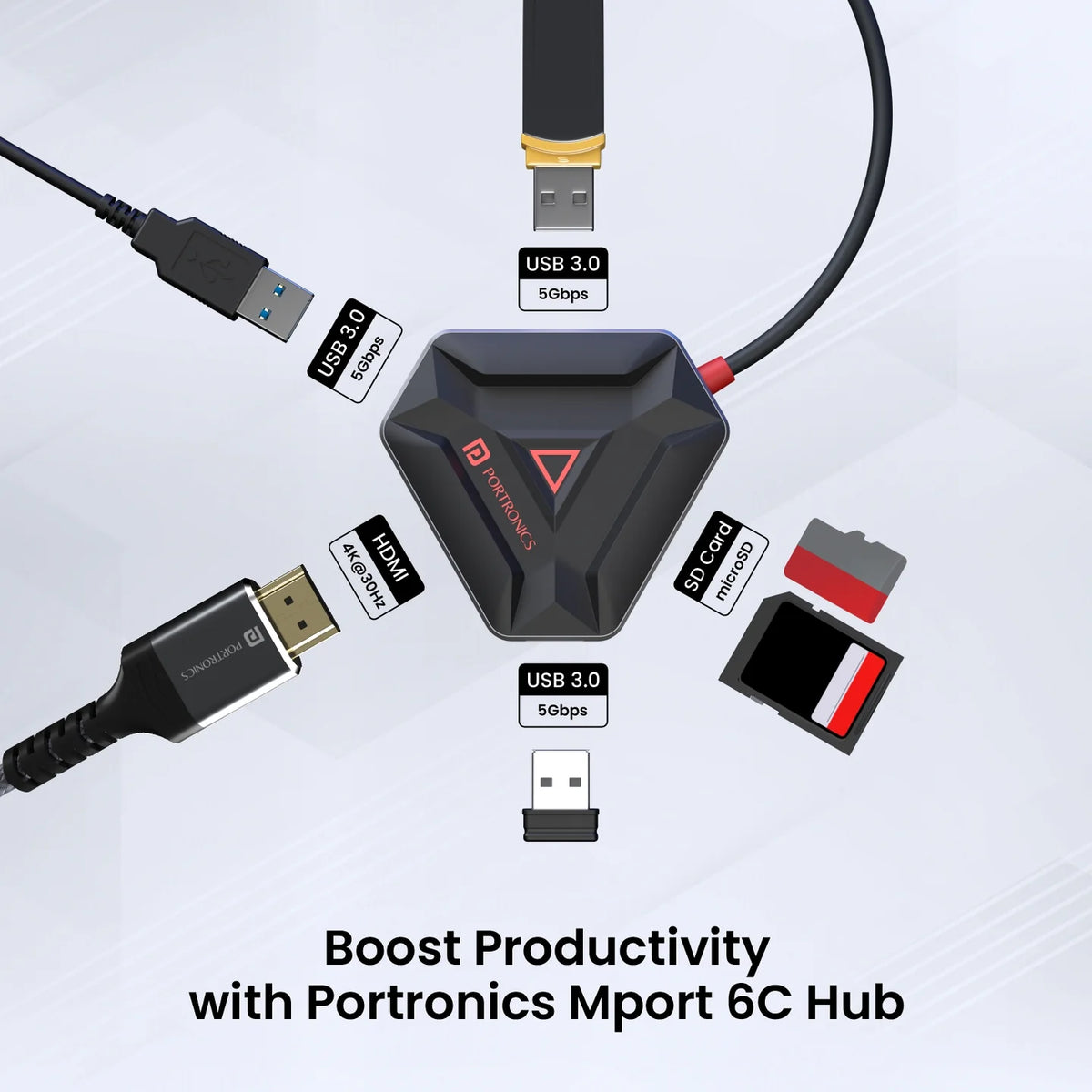 MPort 6C 6-in-1 USB-C Multiport Hub