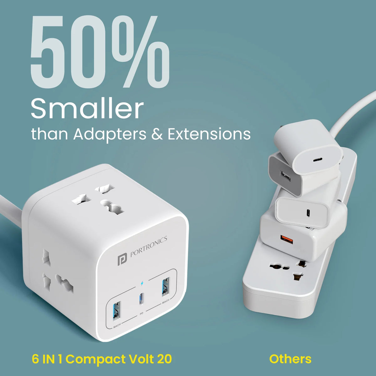6-in-1 Desktop Power Strip Volt 20