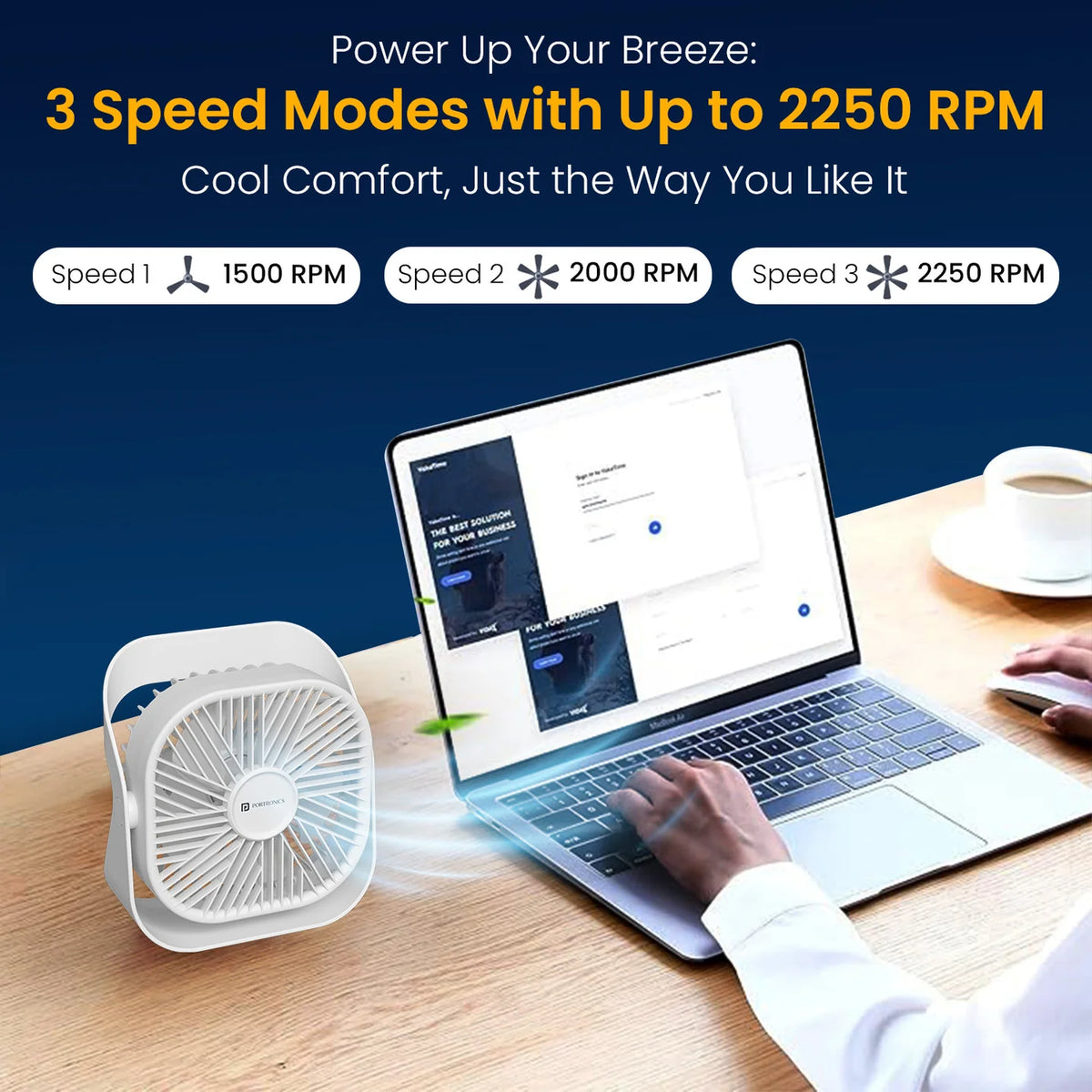 CoolCube Mini 2000mAh Portable Desk Fan