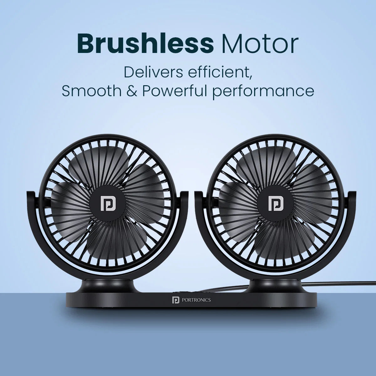 Twin Cool Dual Head USB Car Fan