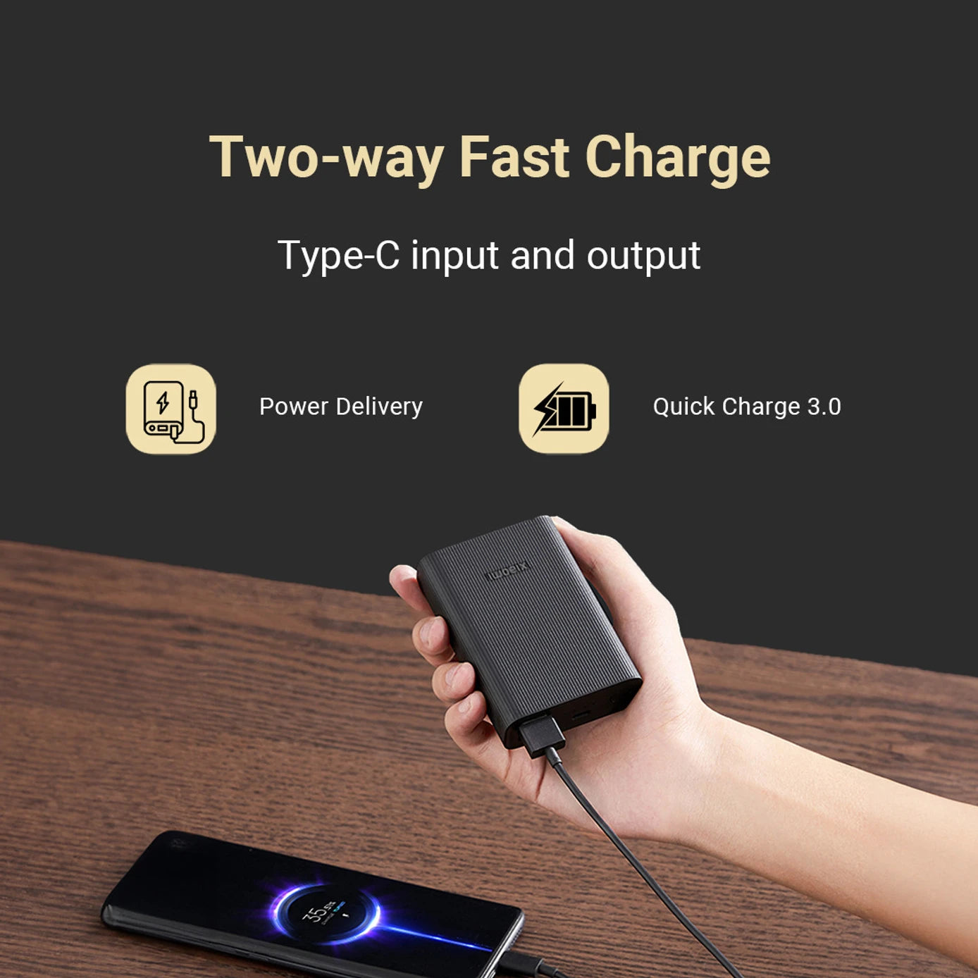 10000mAh 33W Pocket Power Bank