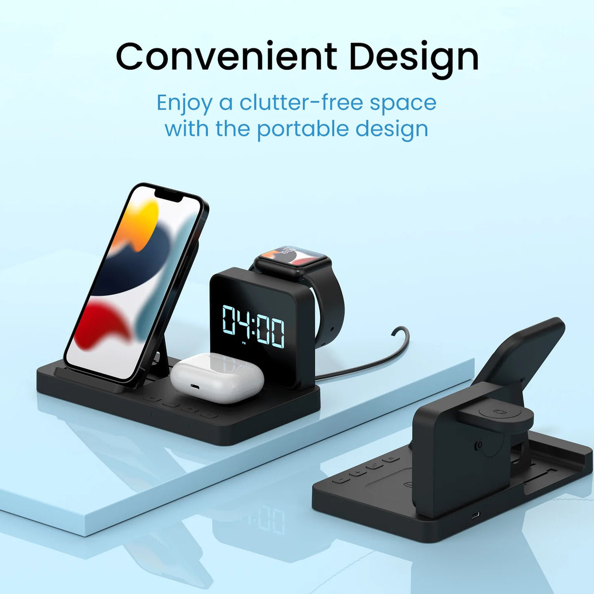 Bella 3-in-1 Wireless Charger Alarm Clock