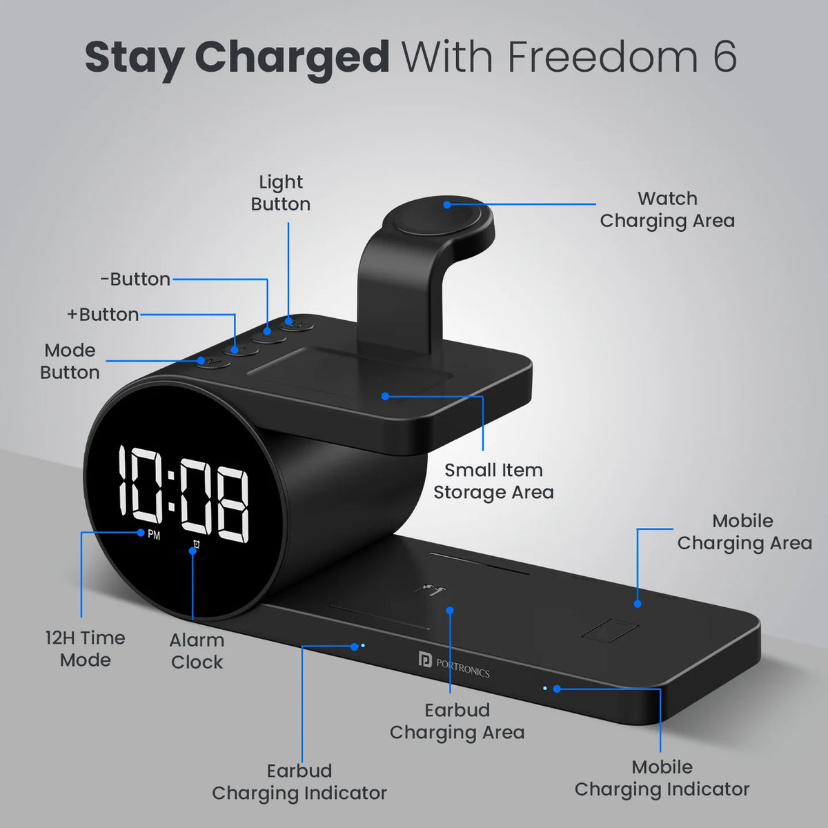 Freedom 6 15W 5-in-1 Wireless Charging Station