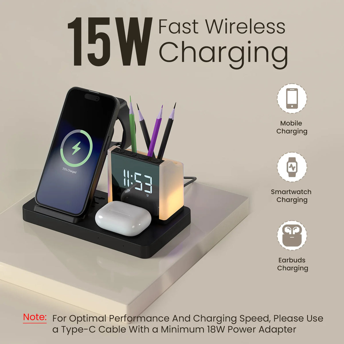 Freedom 5 15W Wireless Charger Photo Frame