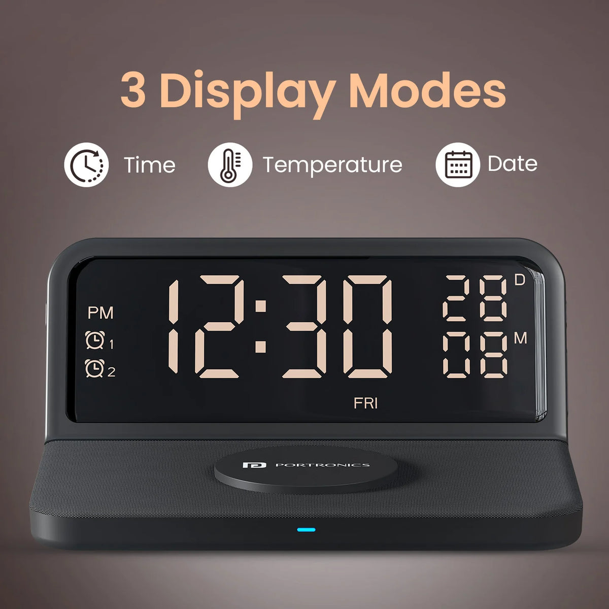 Freedom 4E 15W Wireless Charger Alarm Clock