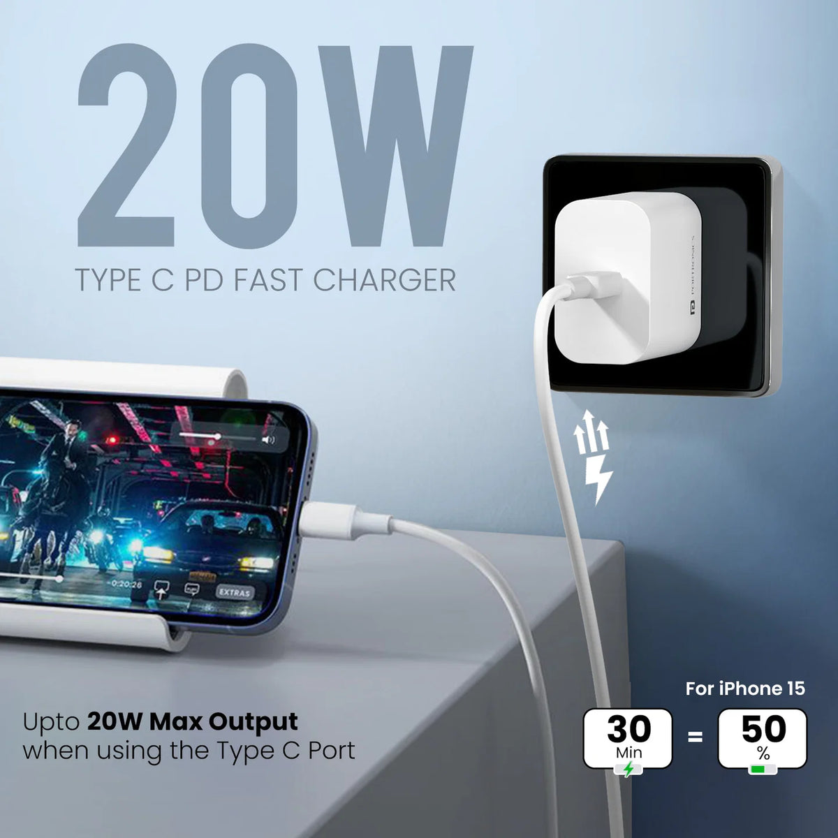 Adapto 20C 20W Type-C Fast Charger