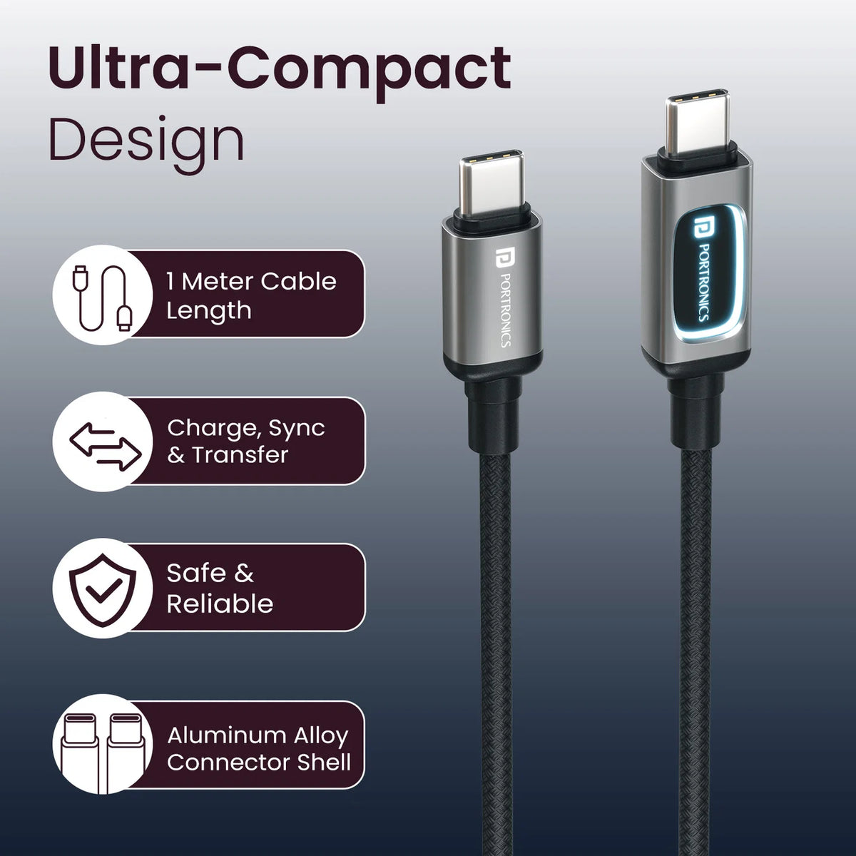 Konnect Halo USB-A to Type-C Cable