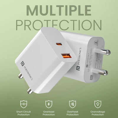 Adapto 20B 20W Dual Port Fast Charger