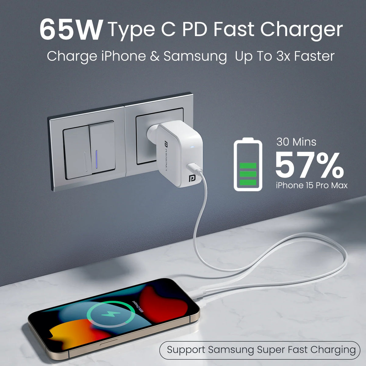 Adapto 65C 65W GaN Type-C Charger