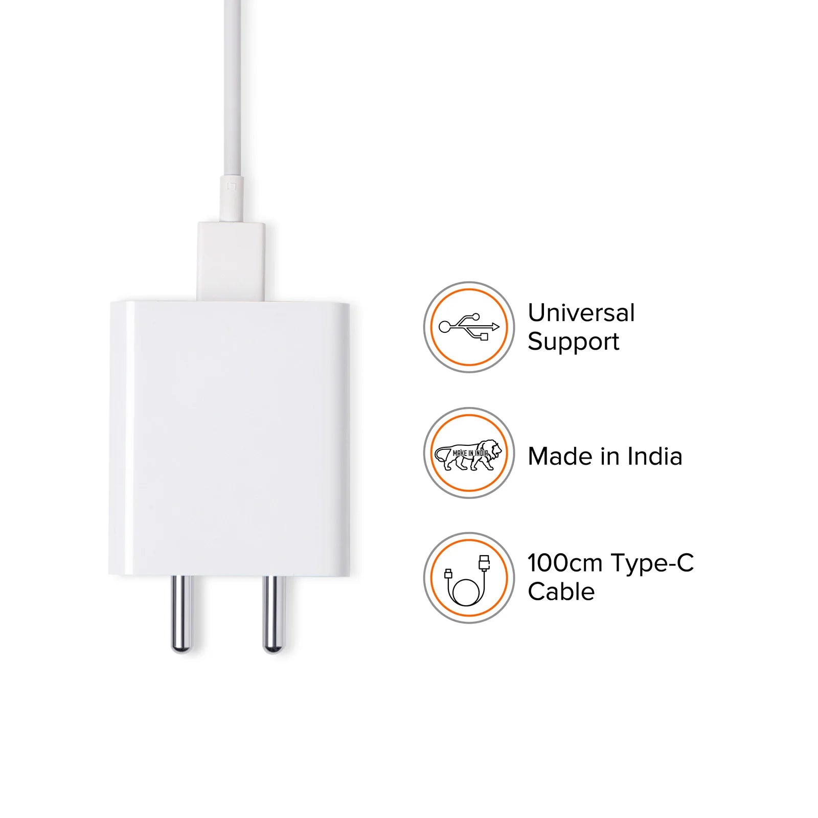 33W SonicCharge Power Adapter with USB Cable #color_white