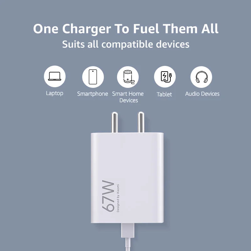 67W SonicCharge Power Adapter with USB Cable #color_white
