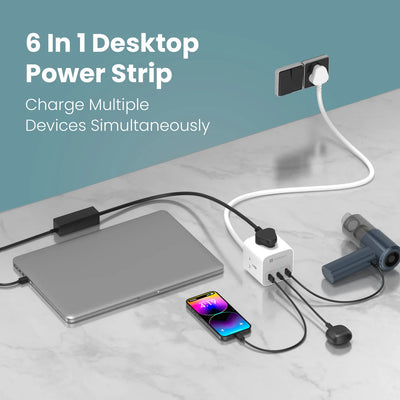 6-in-1 Desktop Power Strip Volt 20