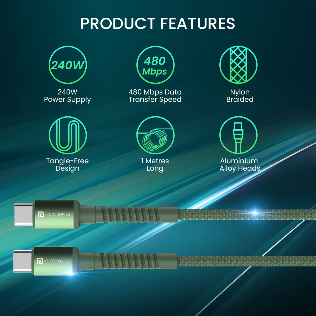 Konnect X 1M Type-C 240W Cable