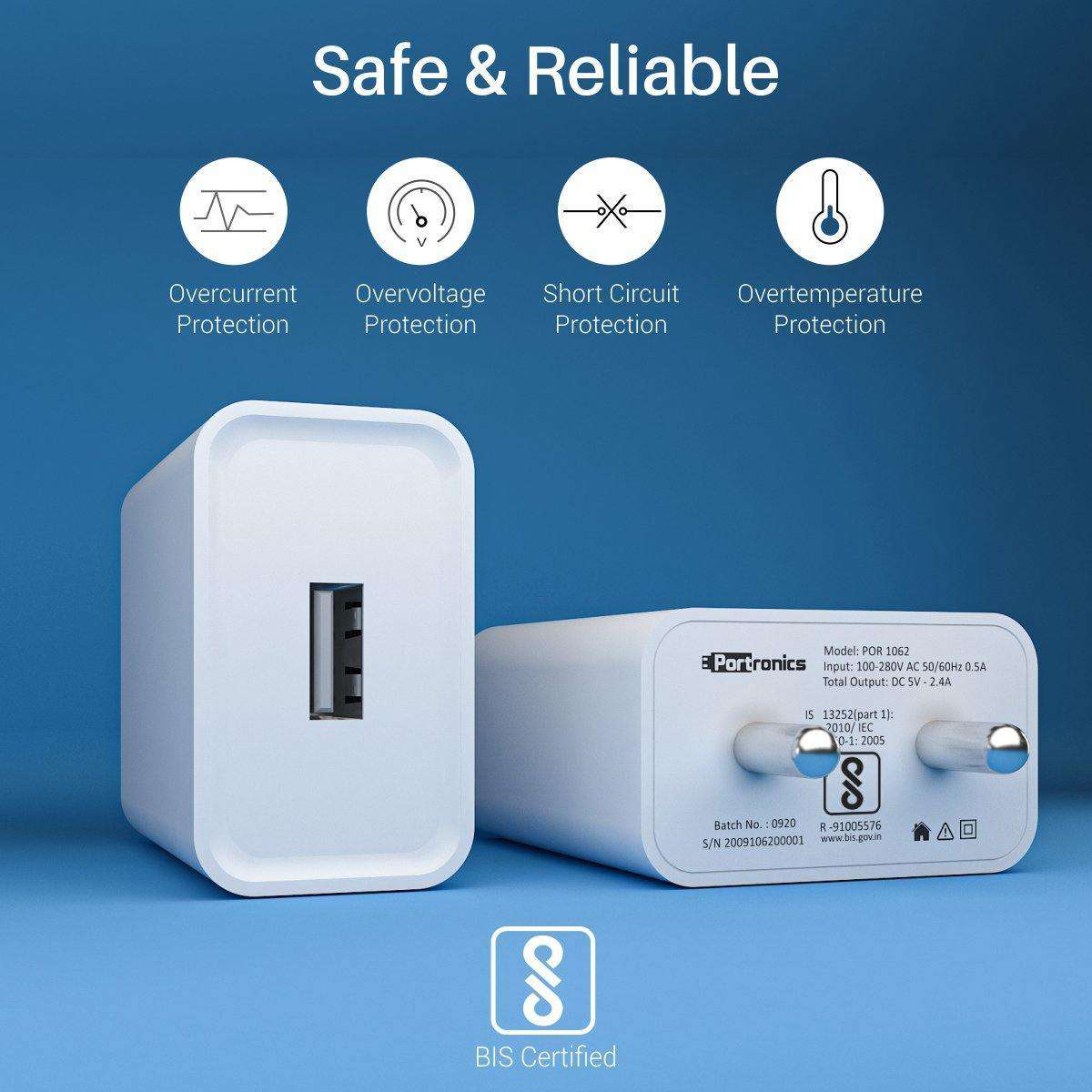 Adapto 62 2.4A USB Wall Charger