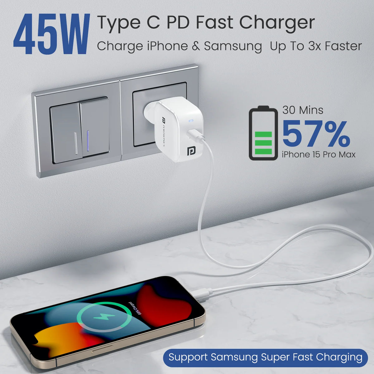 Adapto 45C 45W GaN Type-C Charger