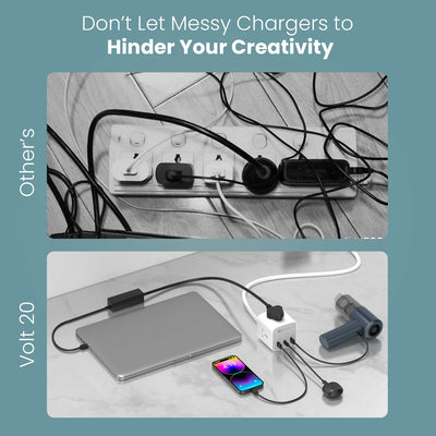 6-in-1 Desktop Power Strip Volt 20