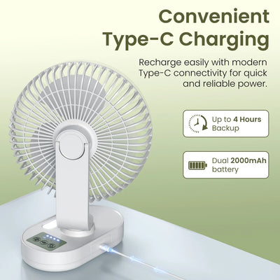Airloop 4000mAh Automatic Oscillating Table Fan
