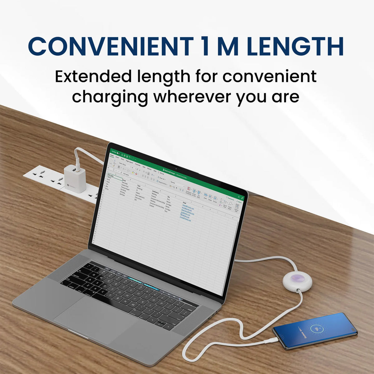 Konnect Recoil 100W Retractable Cable