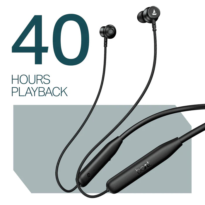 Rockerz 113 Magnetic Neckband #color_active-black
