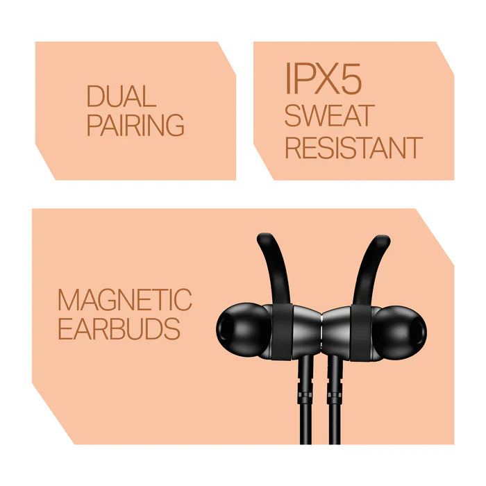 Rockerz 203 Magnetic Neckband #color_active-black