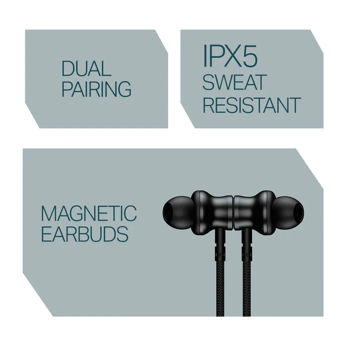 Rockerz 113 Magnetic Neckband #color_active-black