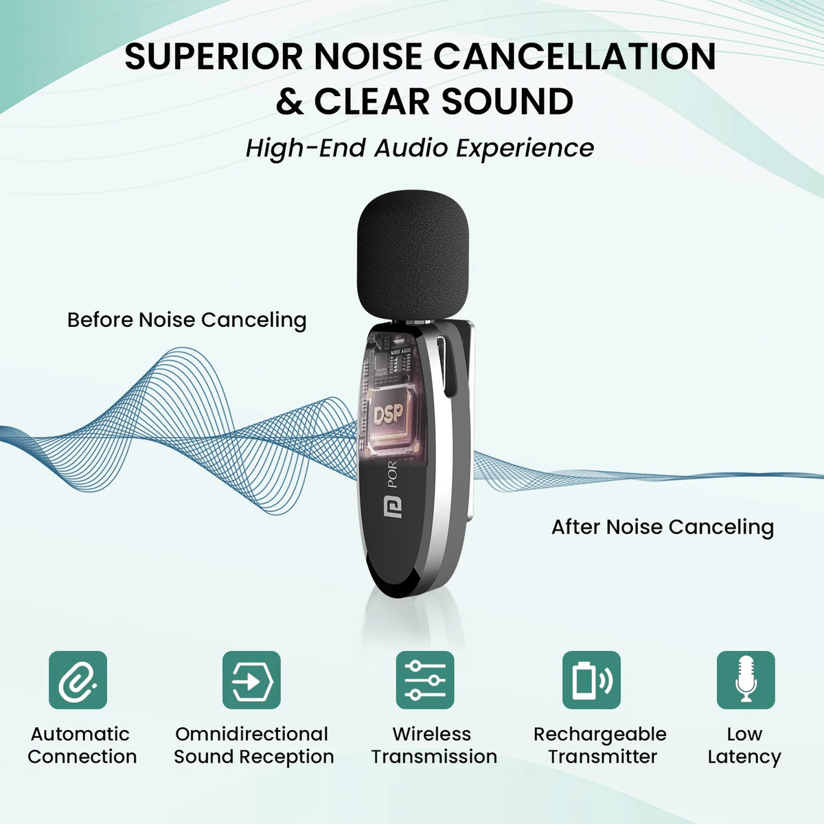 Dash 7 Type-C Wireless Lapel Microphone