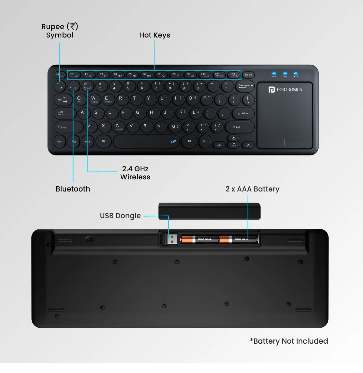 Bubble Pro Wireless Keyboard Touchpad