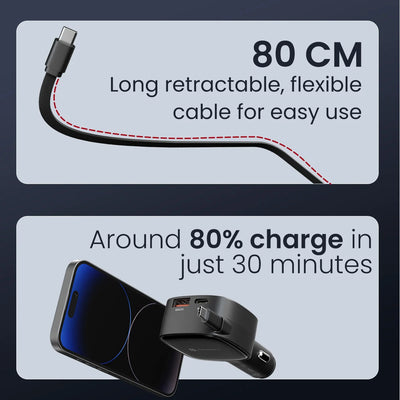 Car Power Retracto Fast Car Charger