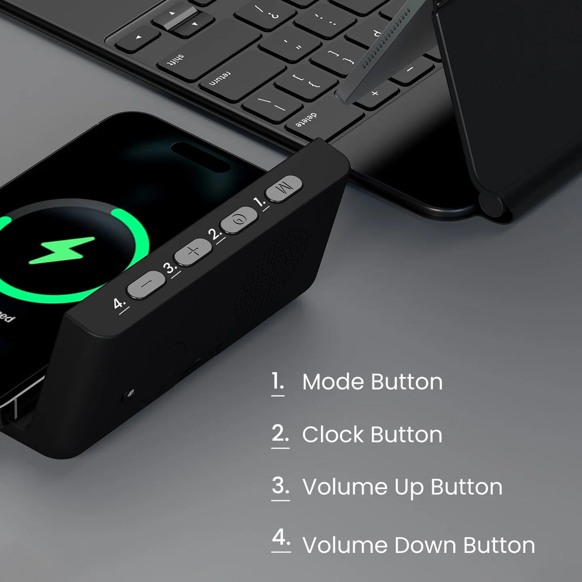 Freedom 4A Wireless Charger Alarm Clock