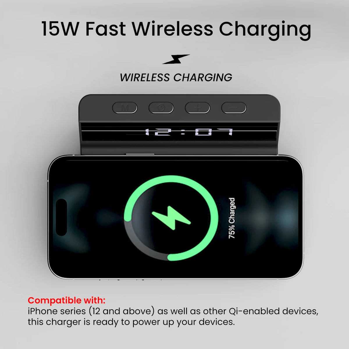 Freedom 4A Wireless Charger Alarm Clock