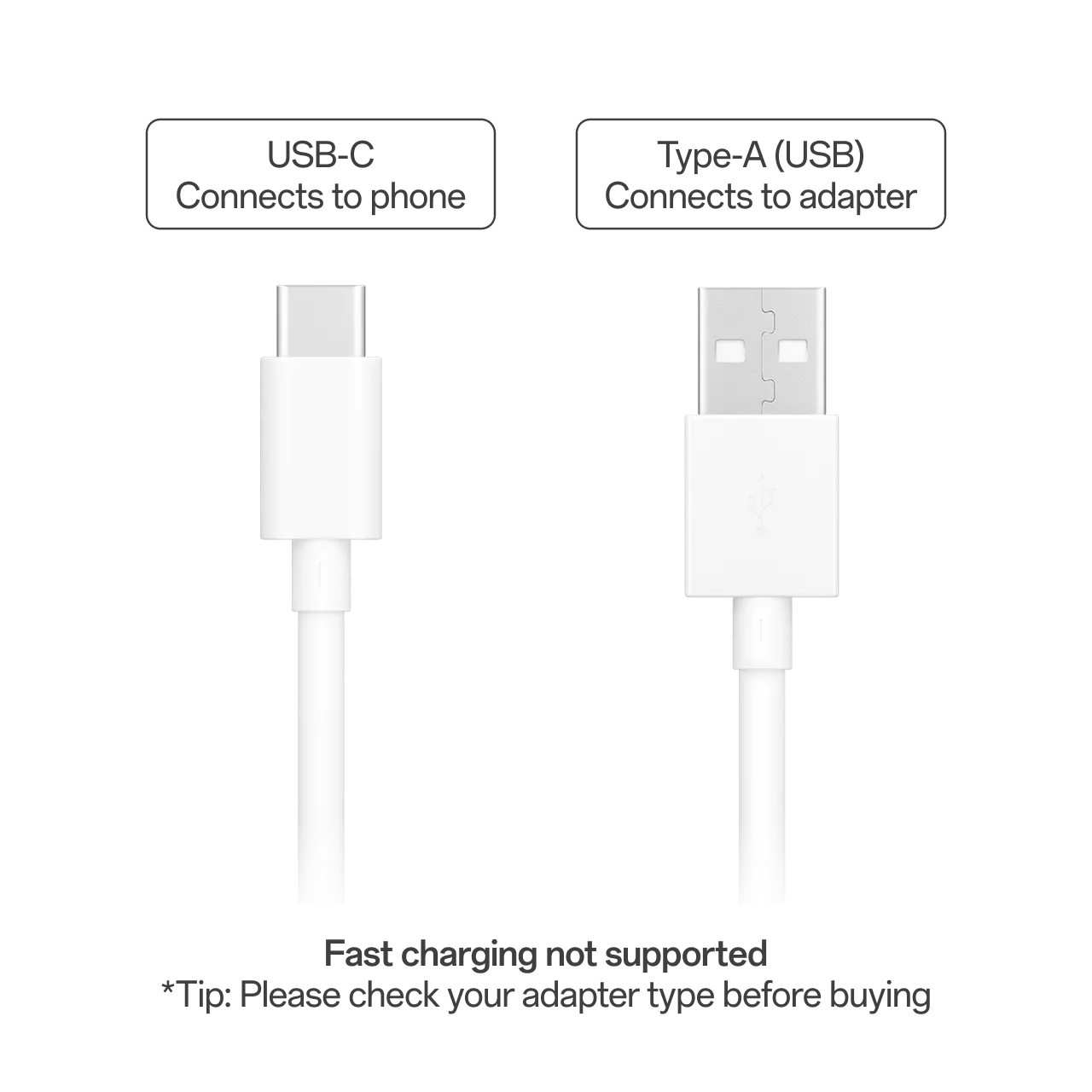 Power Cable - USB-A to USB-C 