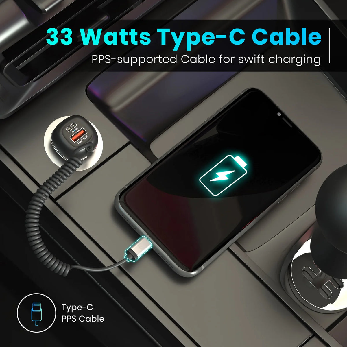 Car Power 1C USB-C Car Charger
