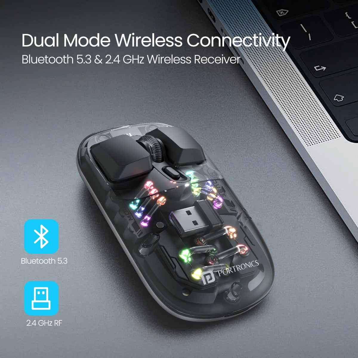 Toad 5 Transparent Wireless RGB Mouse