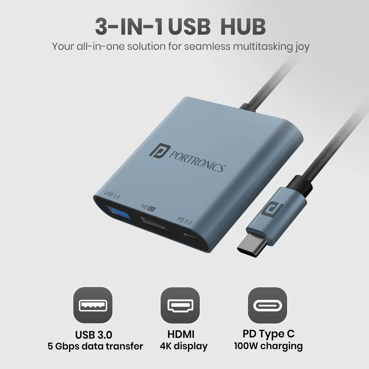 C-Konnect Plus 3-in-1 USB-C Hub
