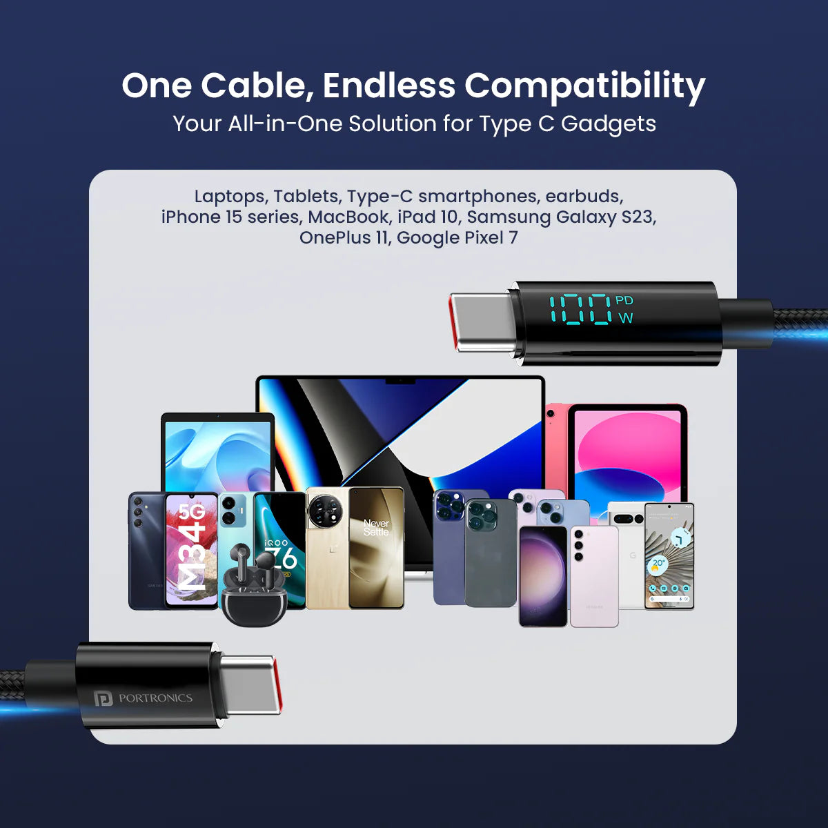 Konnect View 100W Type-C Charging Cable