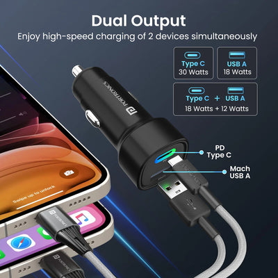 Car Power 30 Dual Port Car Charger