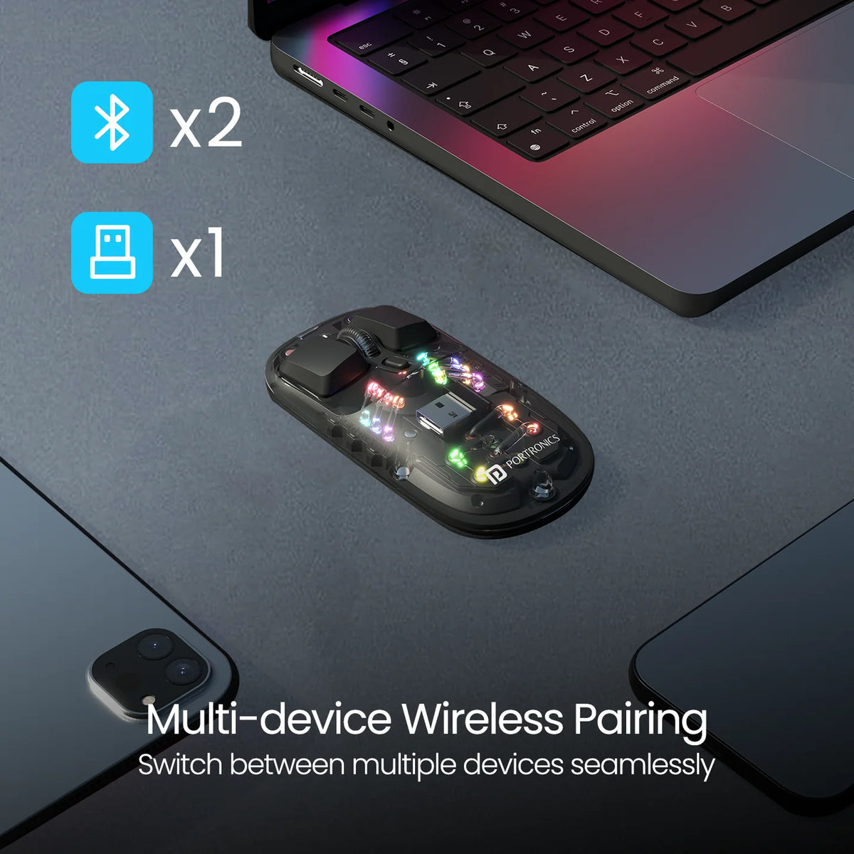 Toad 5 Transparent Wireless RGB Mouse