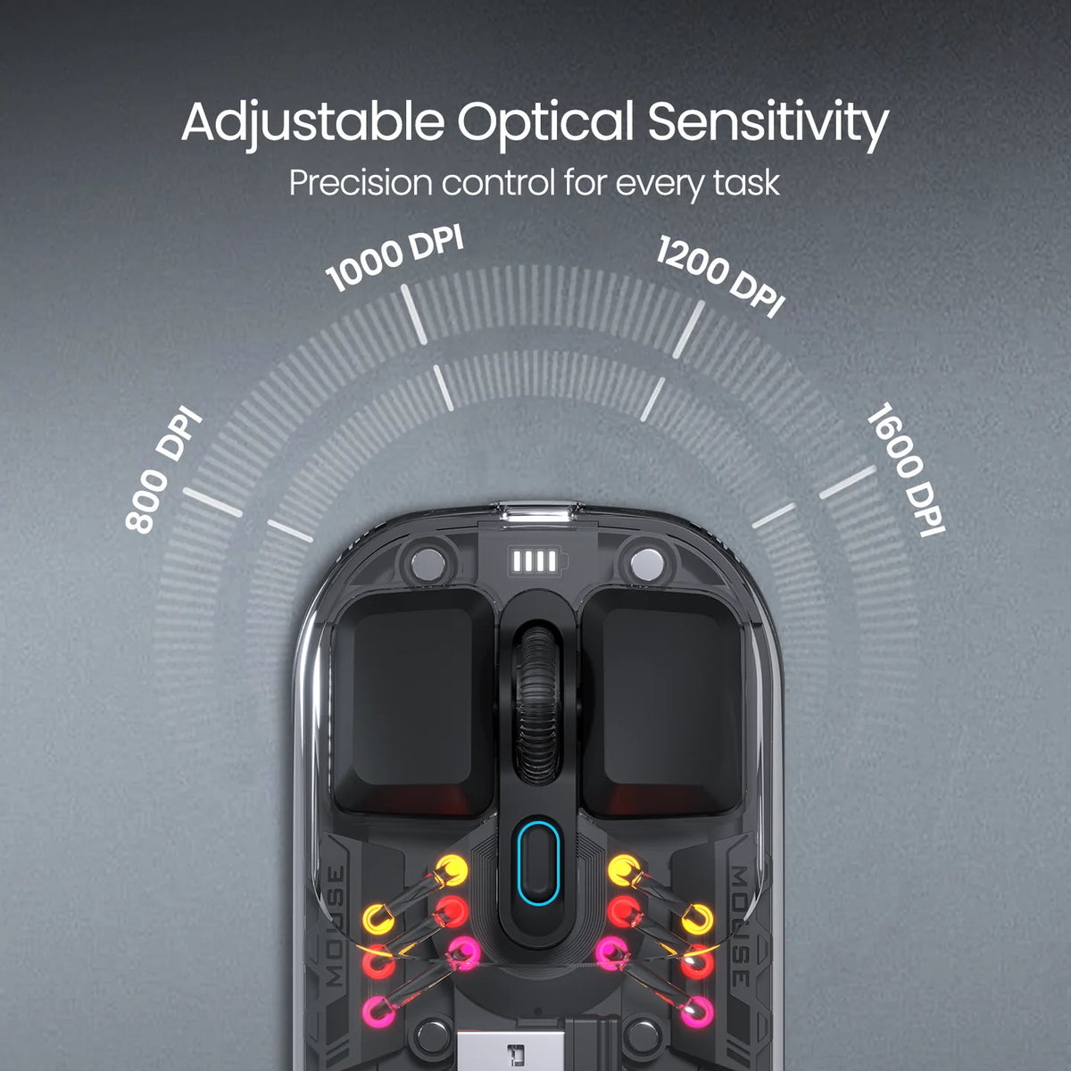 Toad 5 Transparent Wireless RGB Mouse