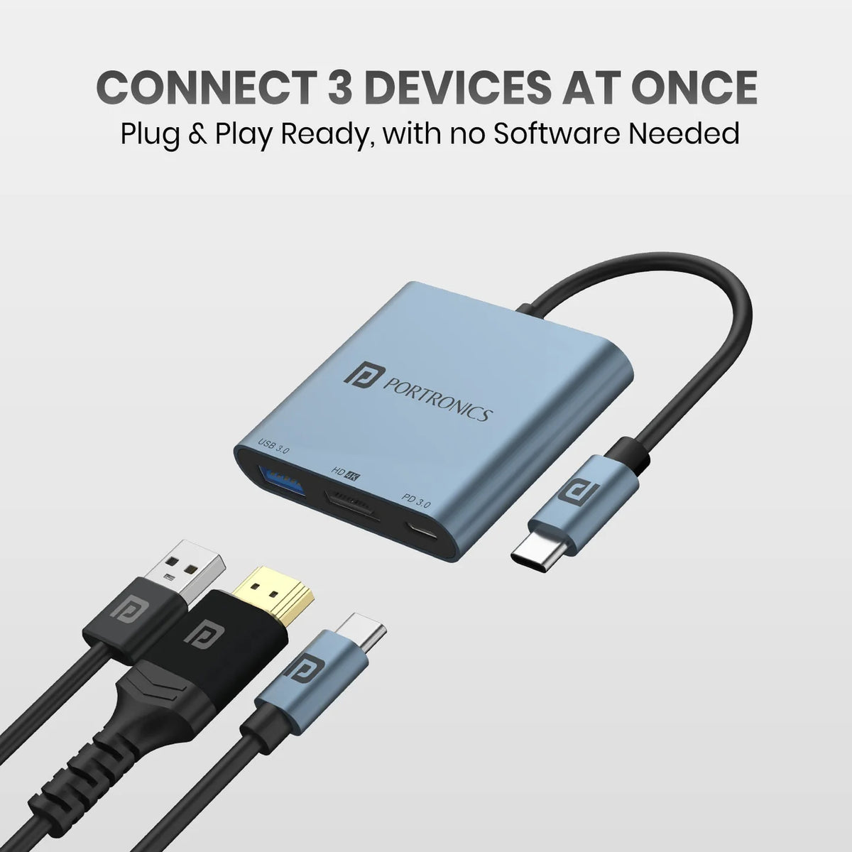 C-Konnect Plus 3-in-1 USB-C Hub