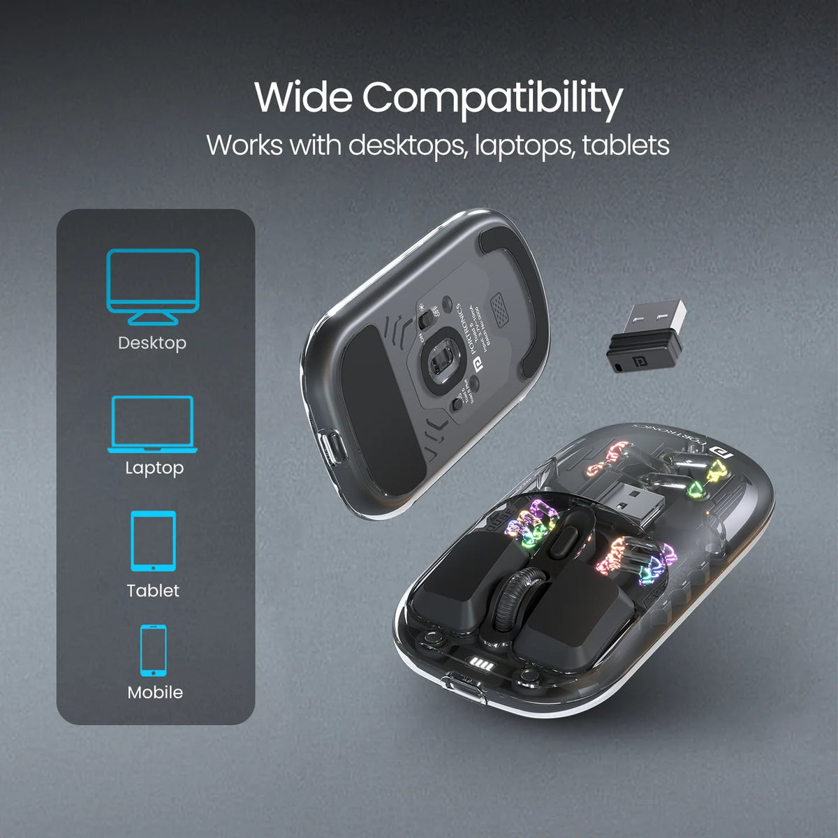Toad 5 Transparent Wireless RGB Mouse