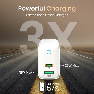 Adapto 35B 35W Dual Port Fast Charger