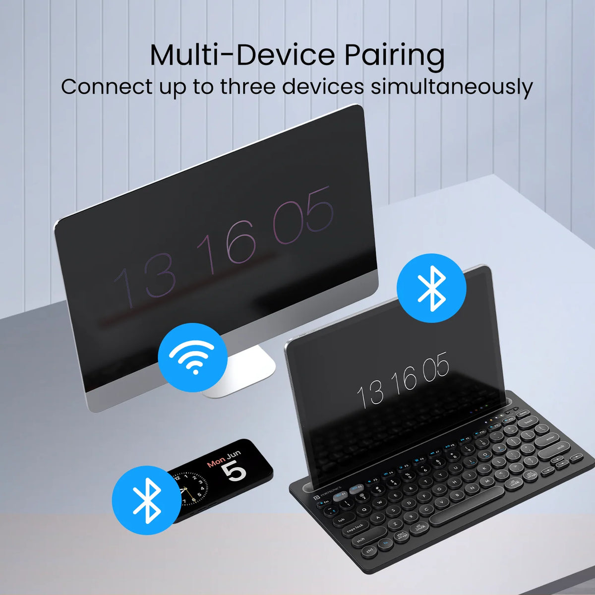 Bubble Dock Wireless Multi-Device Keyboard