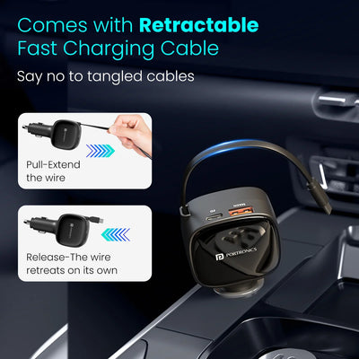 Car Power Retracto Fast Car Charger
