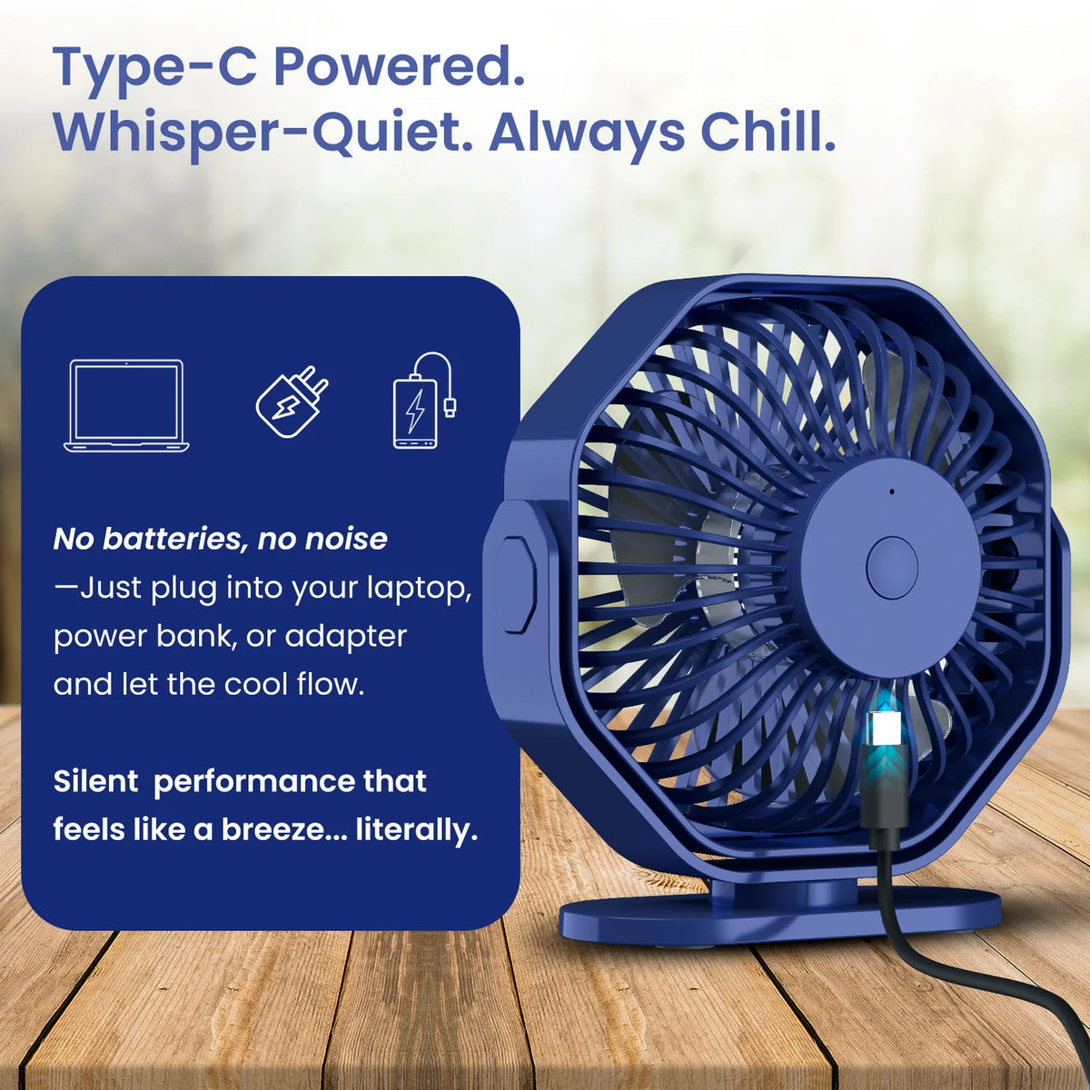 Chill On 5000RPM Type-C Desktop Fan