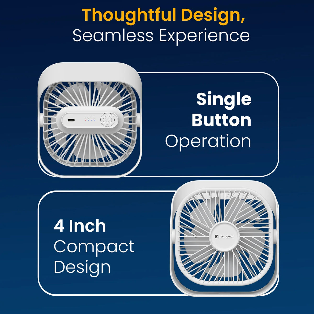 CoolCube Mini 2000mAh Portable Desk Fan